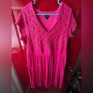 Torrid Fuchsia Lace Midi Dress